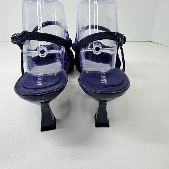 Anne Klein Slingback Heels Women 9 Navy Blue iFlex Pointed Toe Kitten Heel - Picture 4 of 6